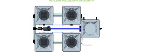 ALIEN RDWC 4 pot 2 row hydroponic kit