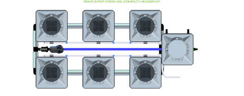 ALIEN RDWC 6 pot 2 row hydroponic kit