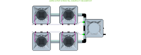 ALIEN AERO 4 pot 2 row aeroponic kit