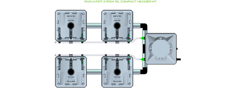 ALIEN RAIN 4 pot 2 row hydroponic kit