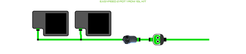 ALIEN EasyFeed 2 pot 1 row hydroponic kit