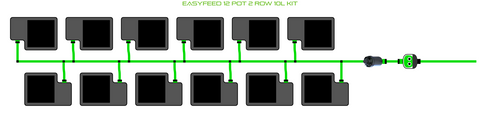 ALIEN EasyFeed 12 pot 2 row hydroponic kit
