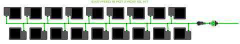 ALIEN EasyFeed 18 pot 2 row hydroponic kit