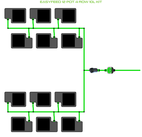 ALIEN EasyFeed 12 pot 4 row hydroponic kit