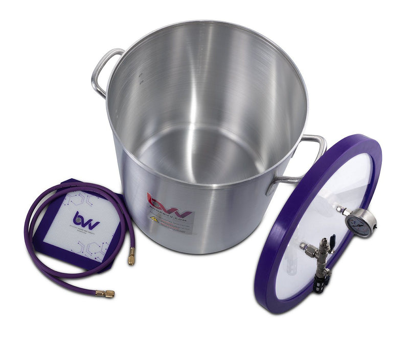 Load image into Gallery viewer, BVV 10 Gallon Aluminum Vacuum Chamber and V9D 9CFM Two Stage Vacuum Pump Kit
