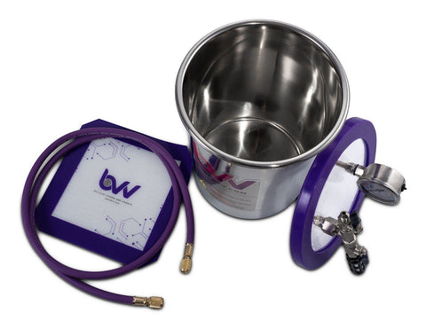 BVV 1.5 Gallon Tall Stainless Steel Vacuum Chamber With Glass Lid, additional product view 2