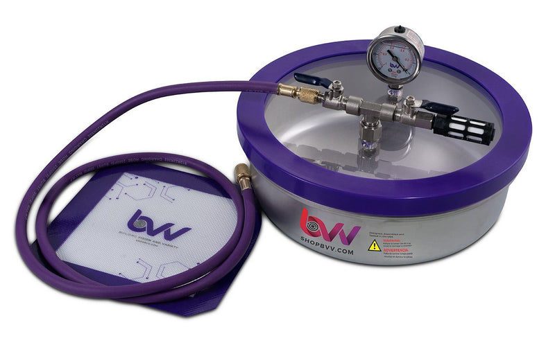 Load image into Gallery viewer, BVV 1 Gallon Flat Stainless Steel Vacuum Chamber and Vacuum Pump Kit
