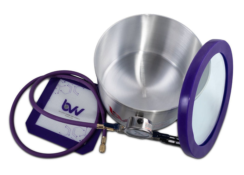 Load image into Gallery viewer, BVV 2 Gallon Aluminum Side Mount Vacuum Chamber and Vacuum Pump Kit
