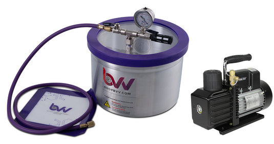 BVV 2 Gallon Aluminum Vacuum Chamber and Vacuum Pump Kit