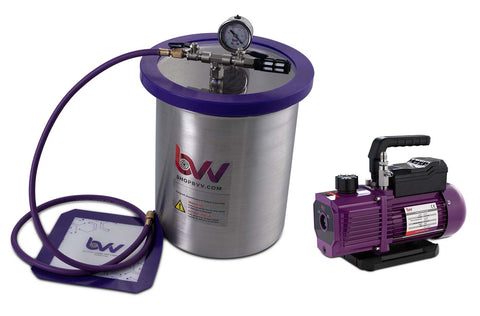 BVV 3 Gallon Stainless Steel Vacuum Chamber and Vacuum Pump Kit