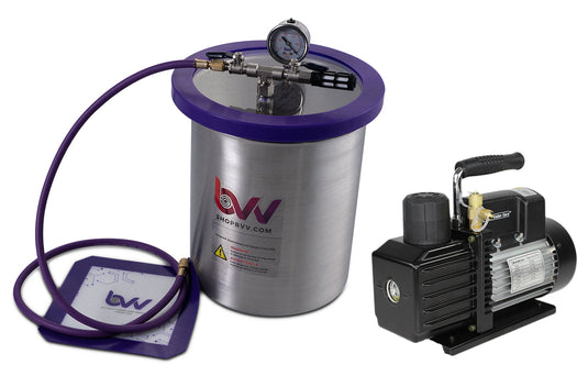 BVV 3 Gallon Stainless Steel Vacuum Chamber and Vacuum Pump Kit