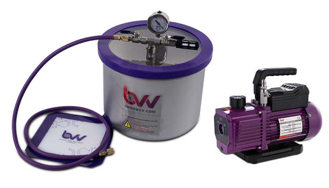 BVV 3 Gallon Wide Stainless Steel Vacuum Chamber and Vacuum Pump Kit