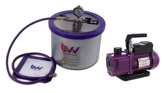 BVV 3 Gallon Wide Stainless Steel Vacuum Chamber and Vacuum Pump Kit