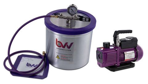BVV 3 Gallon Aluminum Vacuum Chamber and Pump Kit