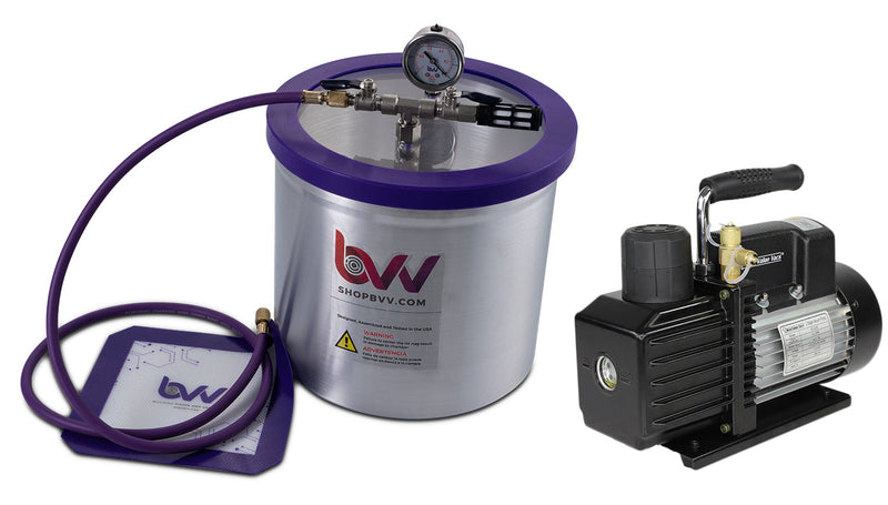 Load image into Gallery viewer, BVV 3 Gallon Aluminum Vacuum Chamber and Vacuum Pump Kit
