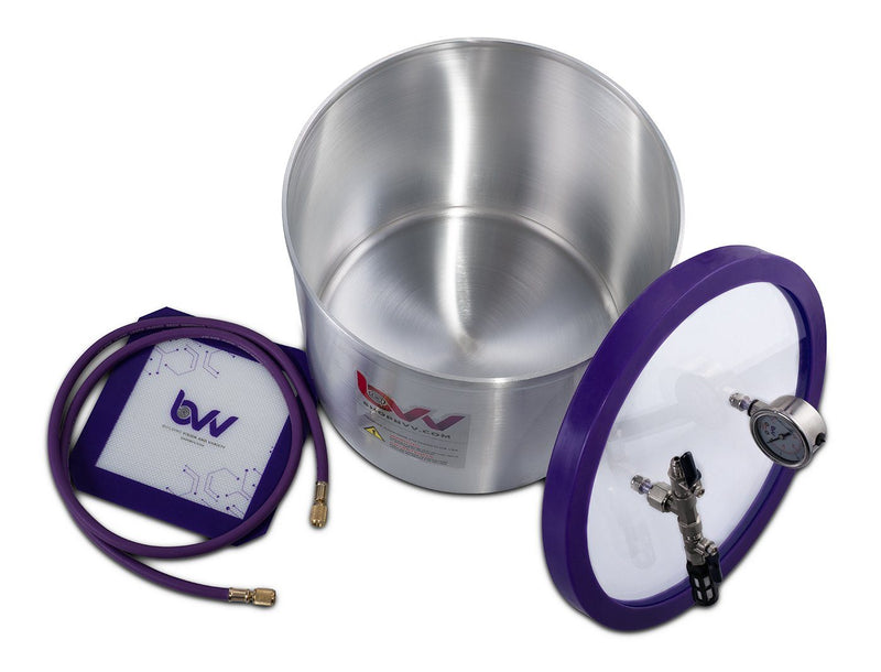 Load image into Gallery viewer, BVV 5 Gallon Aluminum Vacuum Chamber and Vacuum Pump Kit
