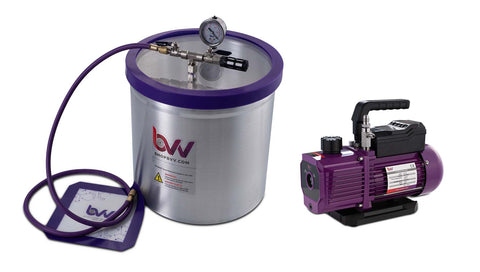 BVV 5 Gallon Aluminum Vacuum Chamber and Vacuum Pump Kit