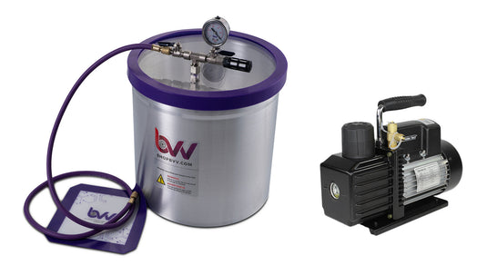 BVV 5 Gallon Aluminum Vacuum Chamber and Vacuum Pump Kit