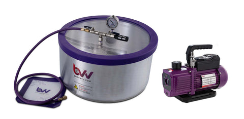 BVV 7 Gallon Aluminum Vacuum Chamber and V9D 9CFM Two Stage Vacuum Pump Kit