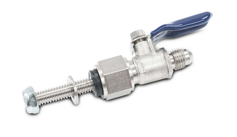 Long bulkhead fitting with valve and flare