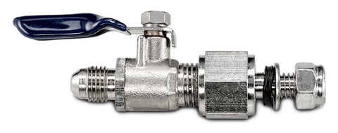 Short bulkhead fitting with valve and flare