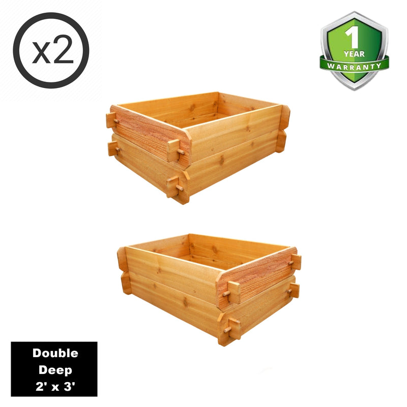 Load image into Gallery viewer, SET OF 2 Timberlane Gardens Easy Raised Garden Bed Kits Double. Deep. Select Cedar. Mortise &amp; Tenon. 2' W x 3' L
