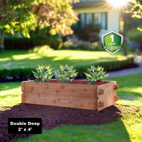 Timberlane Gardens cedar raised bed kit, double deep 2x4
