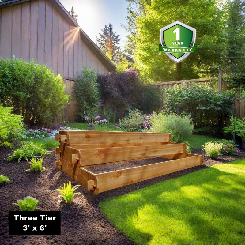 Load image into Gallery viewer, Timberlane Gardens Raised Garden Bed Kit Large 3 Tiered (1x6 2x6 3x6) Select Cedar Elevated Planter
