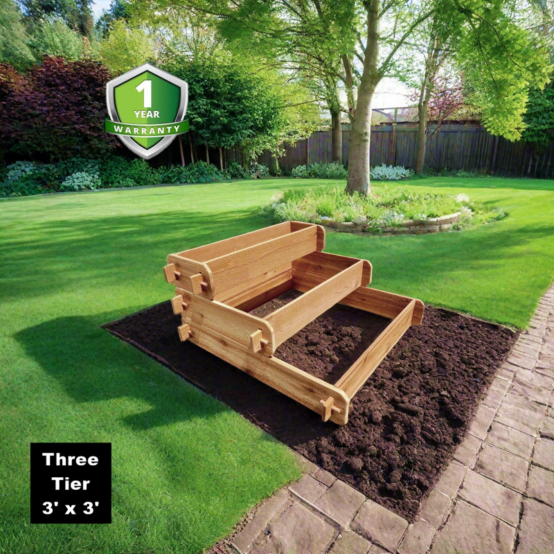 Load image into Gallery viewer, Timberlane Gardens Raised Garden Bed Kit 3 Tiered (1x3 2x3 3x3) Select Cedar Elevated Planter
