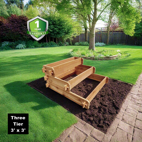 Timberlane Gardens 3-tiered cedar elevated planter
