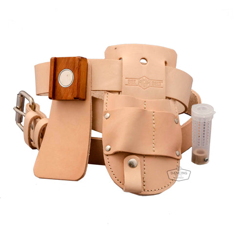 Paul Kelly Bee Belt made from vegetable-tanned leather with magnetic hive tool mount.
