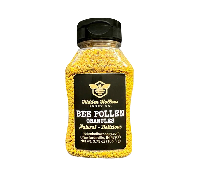 Load image into Gallery viewer, Jar of wildflower bee pollen granules, an all natural raw bee product.

