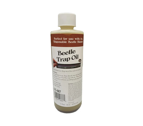 Pint-size oil bottle for the Better Beetle Blaster hive beetle trap.