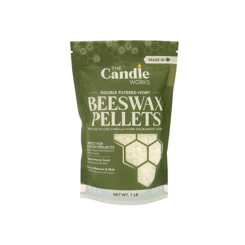 One pound bag of ivory beeswax pellets for candle and soap making.