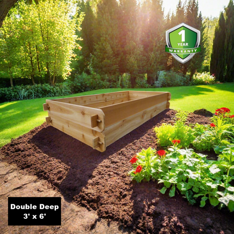 Timberlane Gardens cedar raised bed kit, double deep 3x6