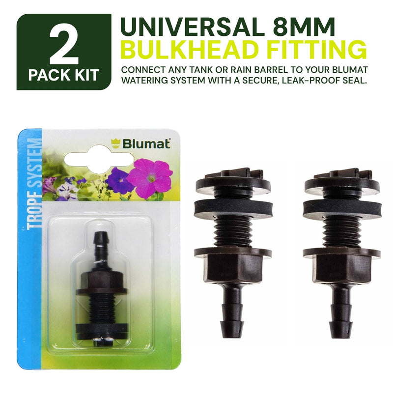 Load image into Gallery viewer, 8mm BULKHEAD / Through-Hull Tank Connector - 2 Pack

