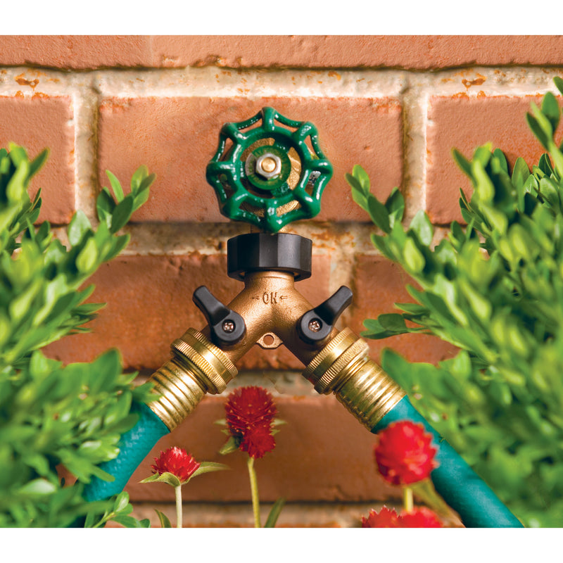 Load image into Gallery viewer, Brass 2-Way Shut-Off Hose Y Adapter 58249
