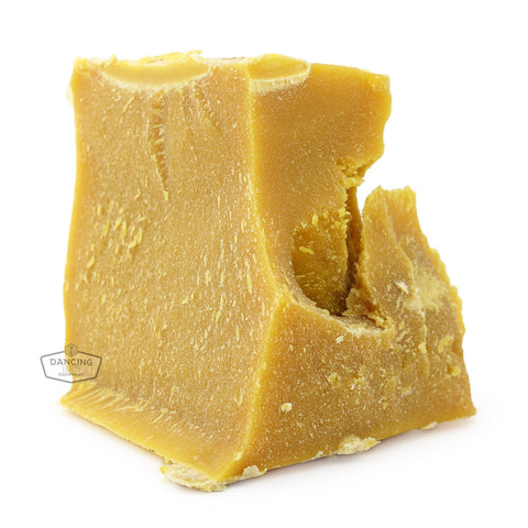 Bulk raw beeswax block, 25 pounds, unfiltered natural yellow beeswax.