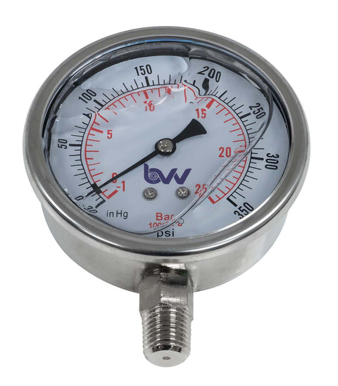 Certifiable extractor gauge, -30 to 350 PSI