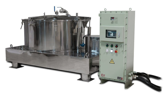 Certified 475L Jacketed Stainless Steel Centrifuge with Explosion Proof Motor and Siemens Controller - 150Lbs Max Capacity