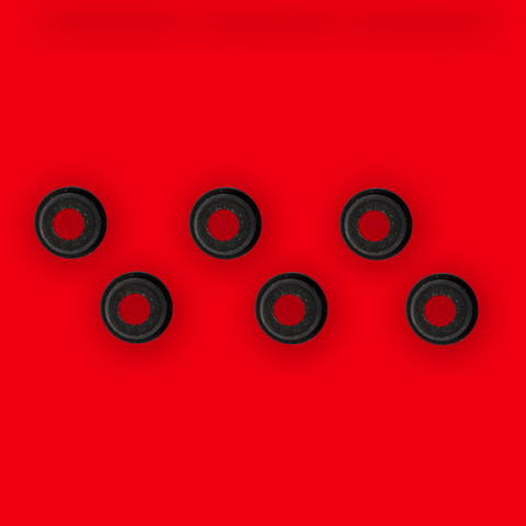 Red rubber replacement grommets for The Chicken Fountain drippers.