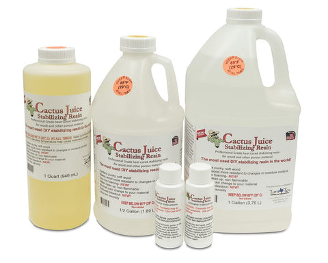 Cactus Juice stabilizing resin bottle for woodworking