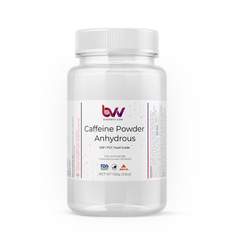 Caffeine powder 99 percent USP food grade container