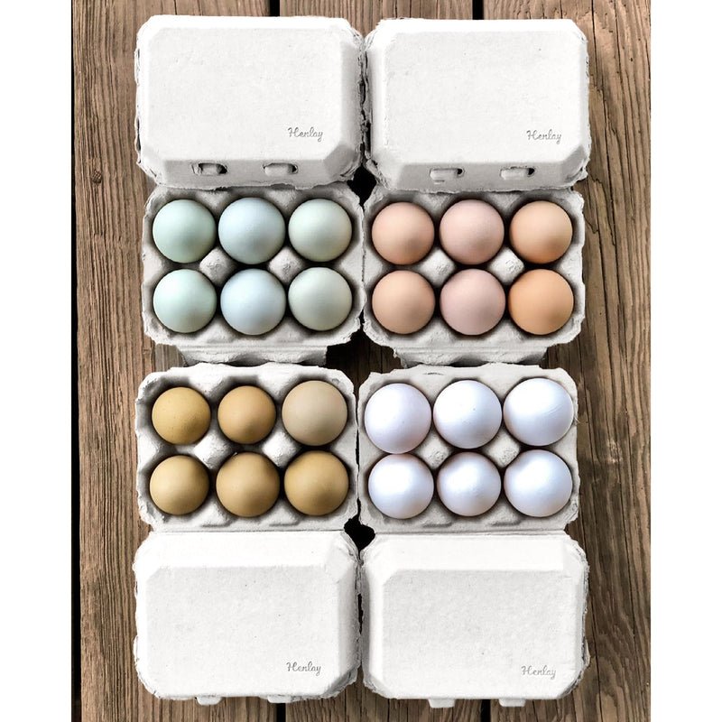 Load image into Gallery viewer, Half Dozen Egg Cartons - Henlay Blank Flat Top, Six Pack, 2 colors, 20 or 100
