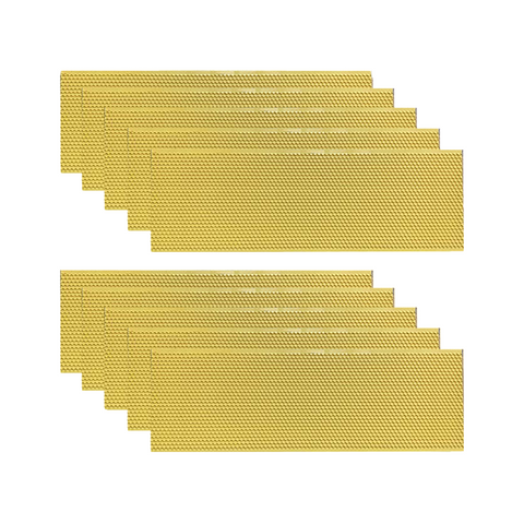 Hoover Hives yellow wax-coated medium foundations, front