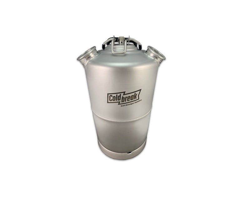 Load image into Gallery viewer, Stainless steel 4-gallon dual-head keg cleaning can, front view.
