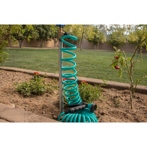 25' Blue Coil Hose w/8-Pattern Plastic Nozzle 26381, additional product view 2