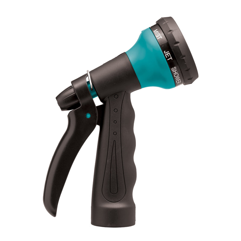Load image into Gallery viewer, 25' Blue Coil Hose w/8-Pattern Plastic Nozzle 26381
