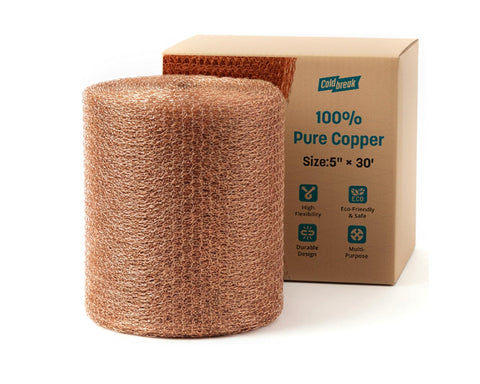 Roll of 100% pure copper mesh for filtering and scrubbing.