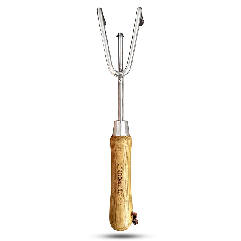 Load image into Gallery viewer, Stainless Steel Garden Cultivator (classic wood handle)

